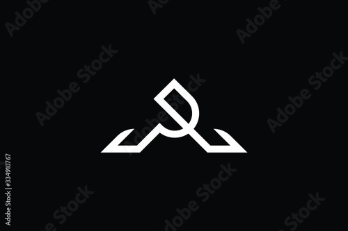 Minimal elegant monogram art logo. Outstanding professional trendy awesome artistic AP PA initial based Alphabet icon logo. Premium Business logo White color on black background