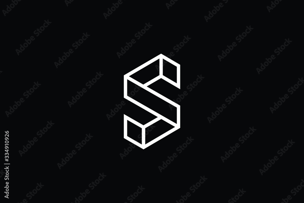 Minimal elegant monogram art logo. Outstanding professional trendy awesome artistic 3D S SS initial based Alphabet icon logo. Premium Business logo White color on black background Minimal elegant monogram art logo. Outstanding professional trendy awesome artistic 3D S SS initial based Alphabet icon logo. Premium Business logo White color on black background