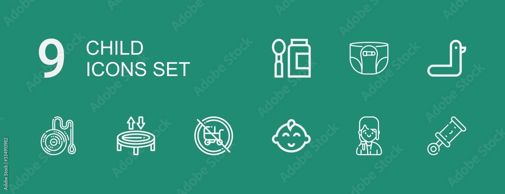 Editable 9 child icons for web and mobile Editable 9 child icons for web and mobile