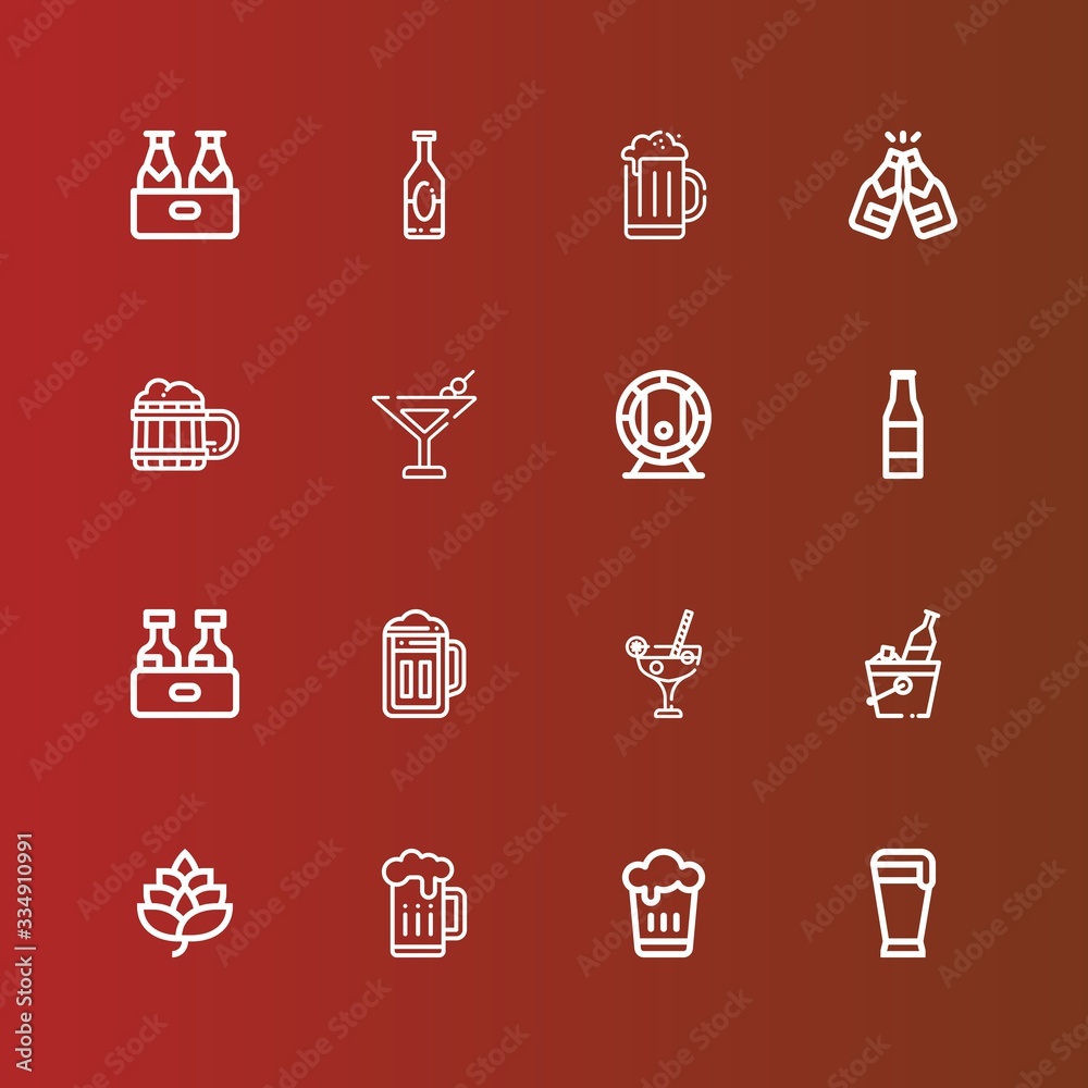 Editable 16 brewery icons for web and mobile Editable 16 brewery icons for web and mobile