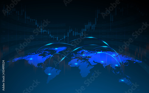 Stock market or forex trading graph in futuristic concept suitable for financial investment or Economic trends business idea and all art work design. Finance background