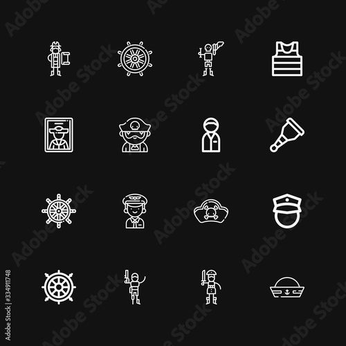 Editable 16 captain icons for web and mobile