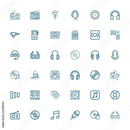 Editable 36 stereo icons for web and mobile
