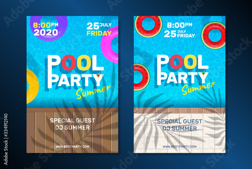 summer pool party vertical posters banners  design