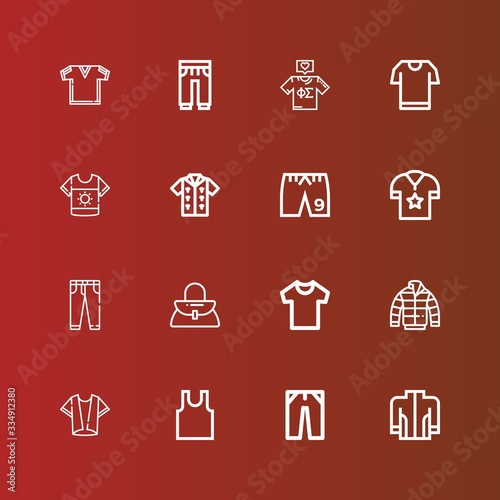 Editable 16 apparel icons for web and mobile