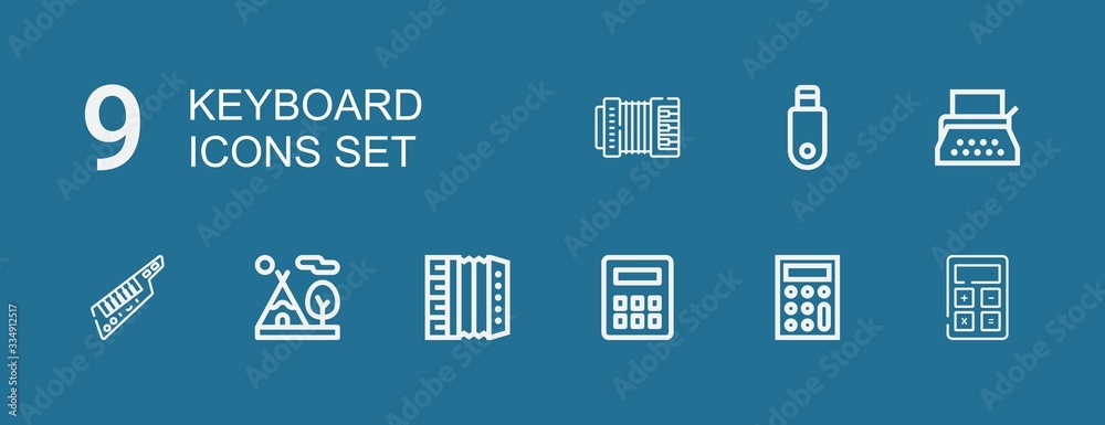 Editable 9 keyboard icons for web and mobile Editable 9 keyboard icons for web and mobile