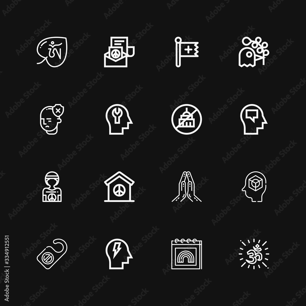 Editable 16 peace icons for web and mobile