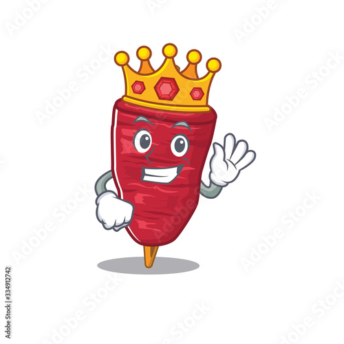 A Wise King of doner kebab mascot design style