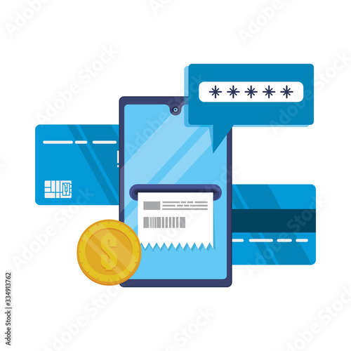 smartphone with password and credit card