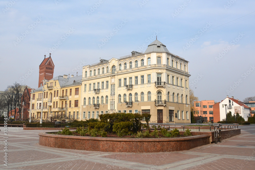 Minsk, Belarus-MARCH 29 2020: Independence square in Minsk