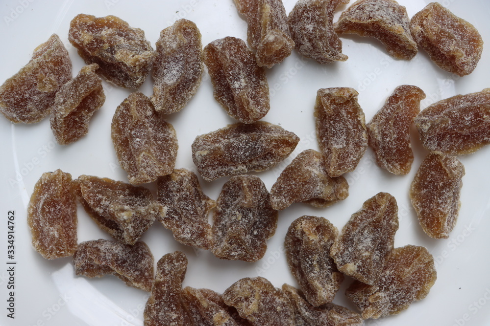 Obraz premium Amla candy, Dried Indian gooseberry (Phyllanthus emblica) candy, healthy digestive, Good to Eat After Lunch or Dinner, also served as mouth freshener.