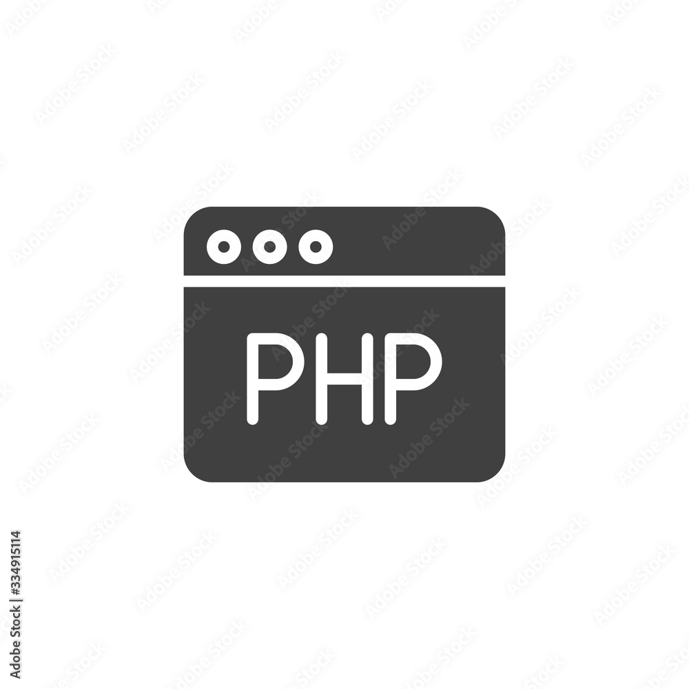 PHP web programming language vector icon. filled flat sign for mobile concept and web design. Web Development glyph icon. Symbol, logo illustration. Vector graphics PHP web programming language vector icon. filled flat sign for mobile concept and web design. Web Development glyph icon. Symbol, logo illustration. Vector graphics