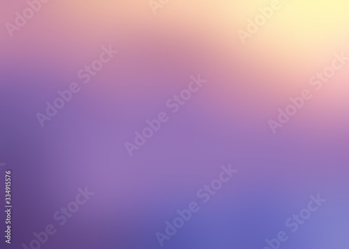 Wonderful lavender sky abstract defocus background. Lilac blue yellow gradient pattern. Colorful soft illustration.