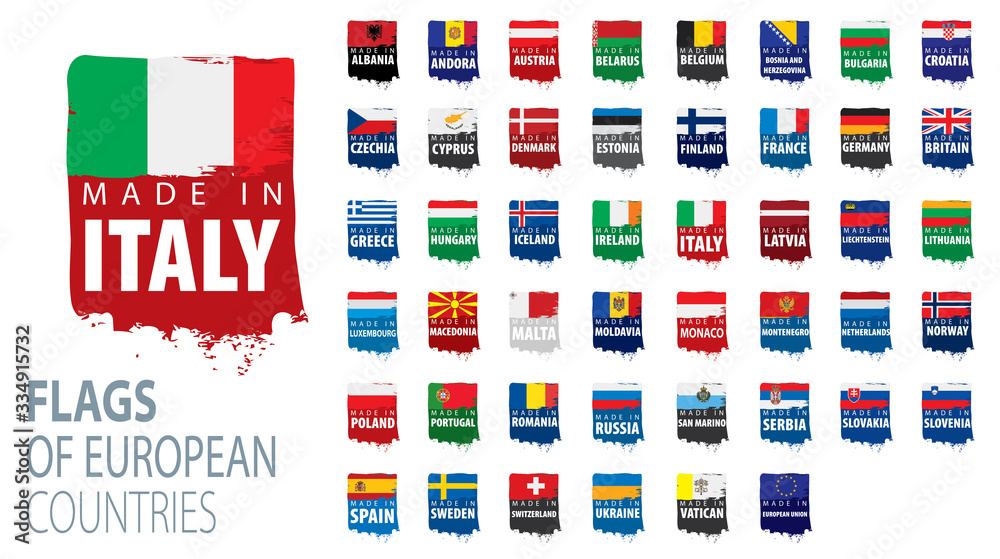 Set of flags of Europe. Vector illustration Set of flags of Europe. Vector illustration