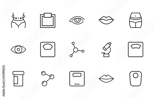 Premium set of beauty line icons.