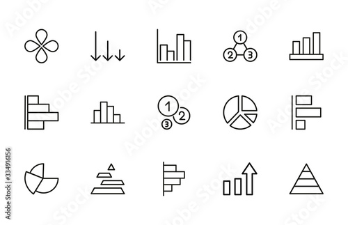 Icon set of chart.