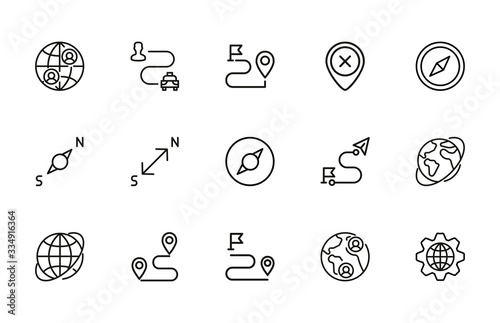 Icon set of geography.