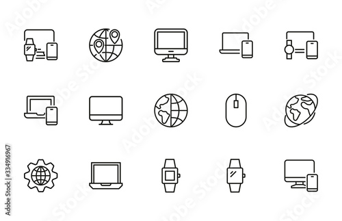 web site line icons set.