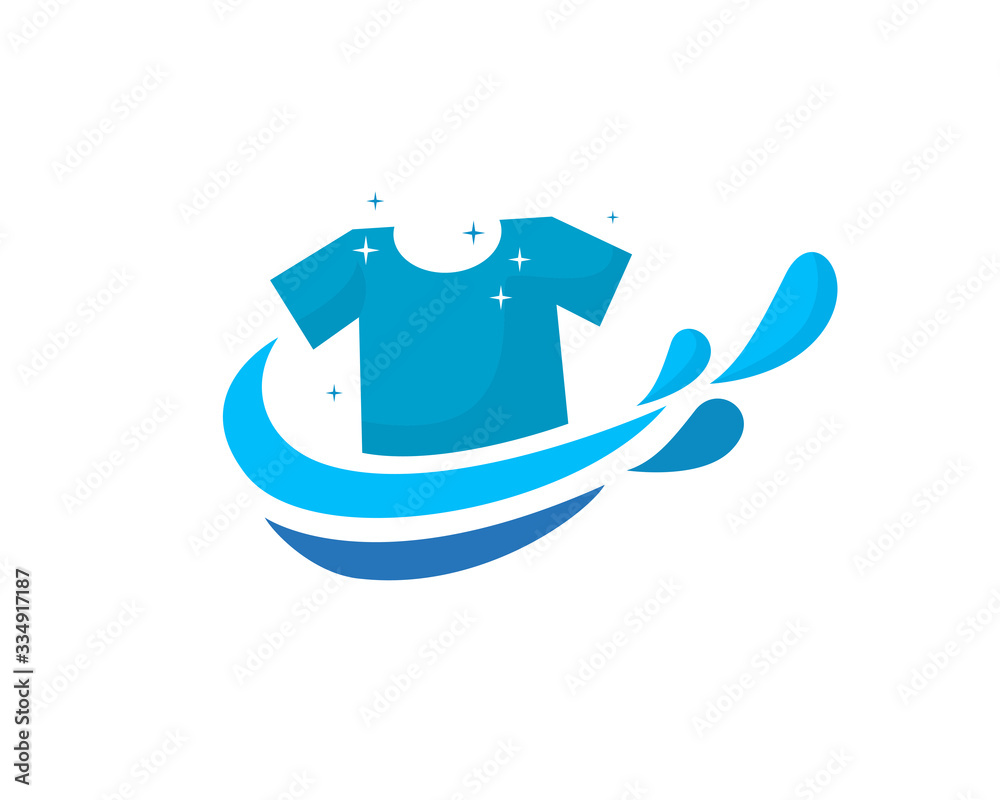 cleaning cloth laundry service logo design inspiration Stock Vector