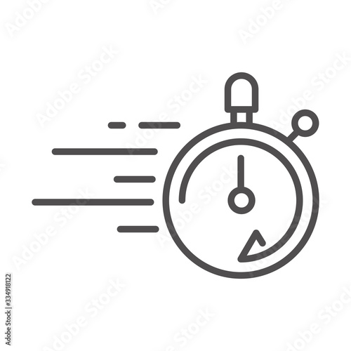 stopwatch speed cargo shipping related delivery line style icon
