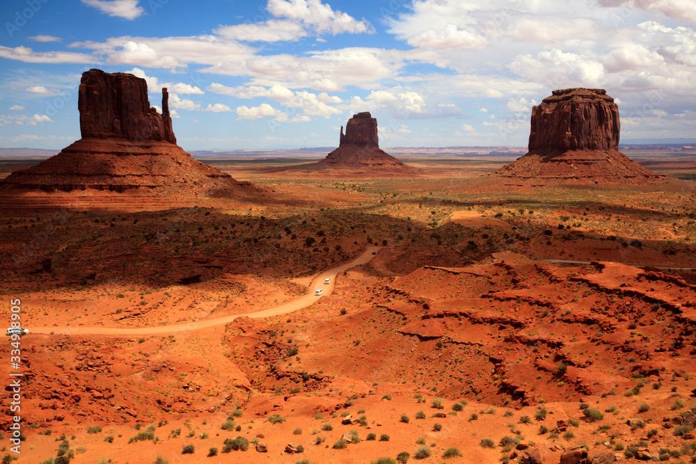Utah/Arizona / USA - August 08, 2015: The Monument Valley Navajo Tribal Reservation landscape, Utah/Arizona, USA