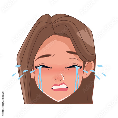 woman crying with stress symptom character