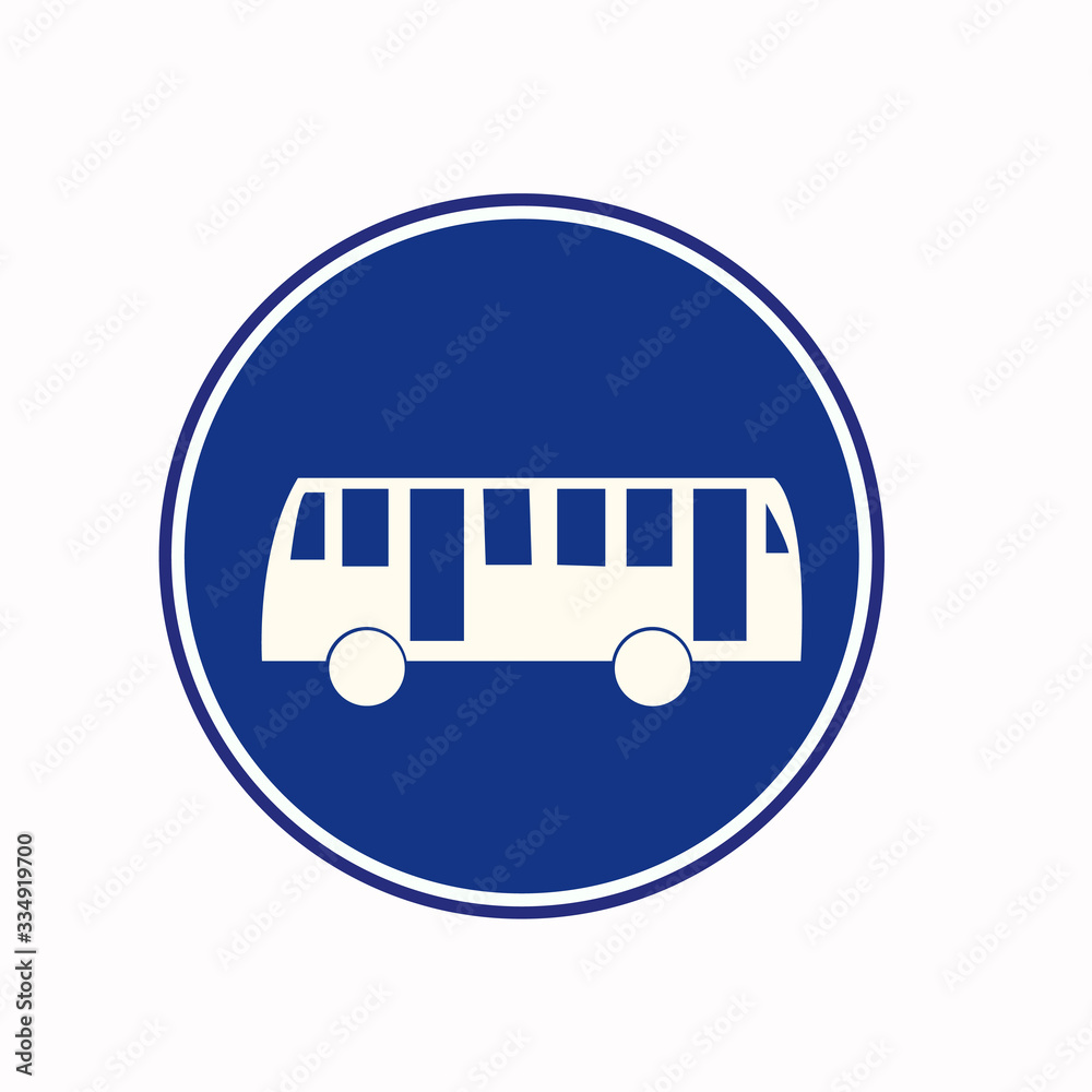 Bus Lane Traffic Road Sign, Vector Illustration, Isolate On White Background Label. Bus Lane Traffic Road Sign, Vector Illustration, Isolate On White Background Label.