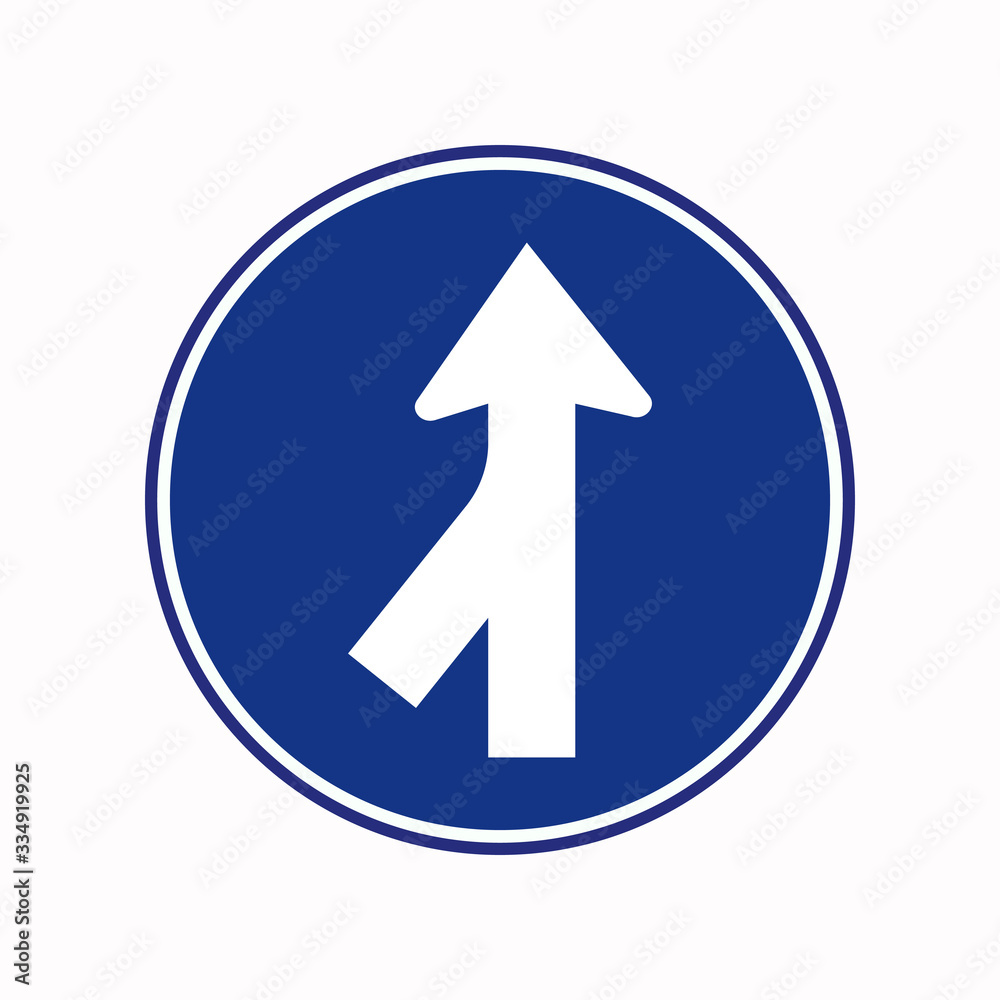 Merge join Way Left Traffic Road Sign, Vector Illustration, Isolate On White Background Label. Merge join Way Left Traffic Road Sign, Vector Illustration, Isolate On White Background Label.