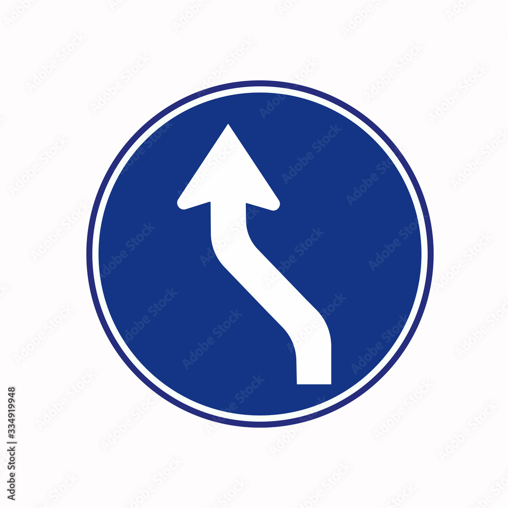 Curved Left Traffic Road Sign,Vector Illustration, Isolate On White Background Symbols, Label.. Curved Left Traffic Road Sign,Vector Illustration, Isolate On White Background Symbols, Label..