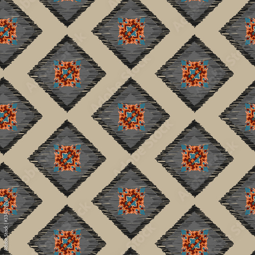 Drapery curves pagan tripe seamless pattern. Indian old surface background. Vector