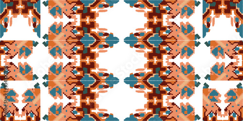 Drapery curves pagan tripe seamless pattern. Indian old surface background. Vector ornament