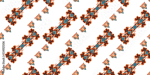 Drapery curves pagan tripe seamless pattern. Indian old surface background. Vector