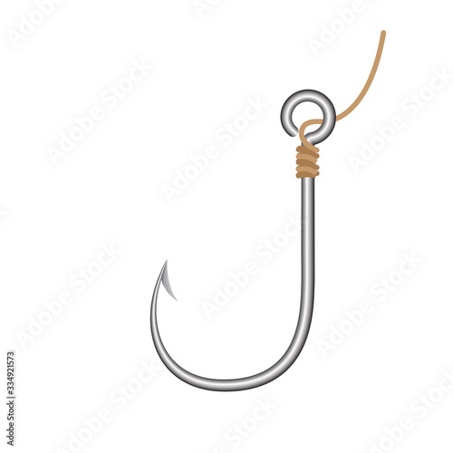 fishing hook isolated on white background, icon fishing hook, clip art empty fishing hook trap, tackle hook hang for fishing sport