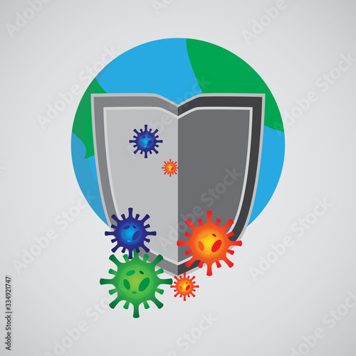 fight corona virus vector illustration