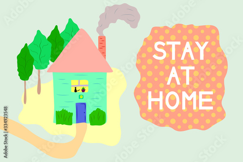 EPS 10 vector. Stay at home concept. Coronavirus protection.