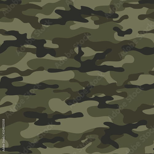 Khaki camouflage seamless vector pattern.