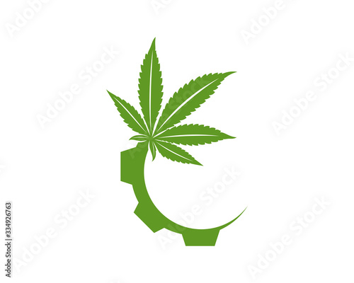 Cannabis Gear logo design vector template. Creative Cannabis on white background