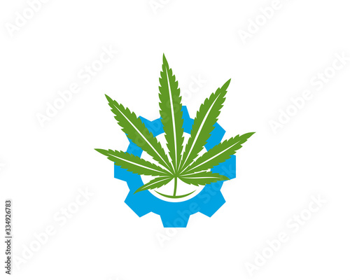 Cannabis Gear logo design vector template. Creative Cannabis on white background
