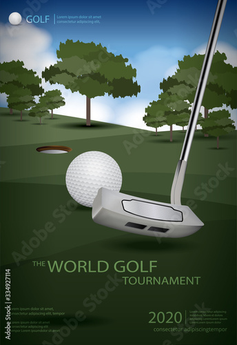 Poster Golf Champion Template Design Vector Illustration

