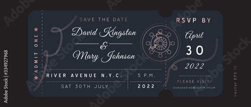 Nautical wedding vector design