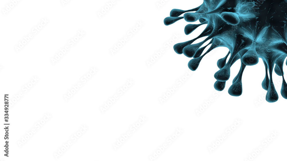 Covid-19 coronavirus cell isolated on white background. The atypical ...