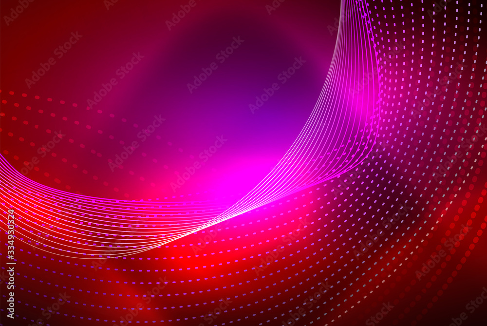Abstract particles, wave background, neon motion techno design Abstract particles, wave background, neon motion techno design