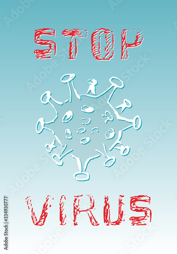 Stop Covid-19 Sign & Symbol, vector Illustration concept coronavirus COVID-19. virus wuhan from china.