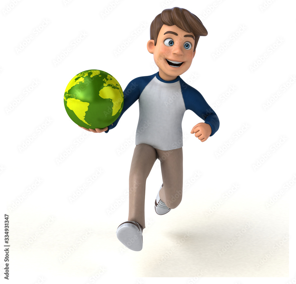 3D cartoon character fun teenager 3D cartoon character fun teenager