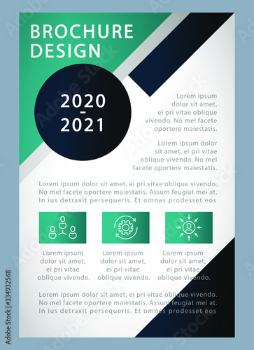 business brochure template geometric pattern color and icons