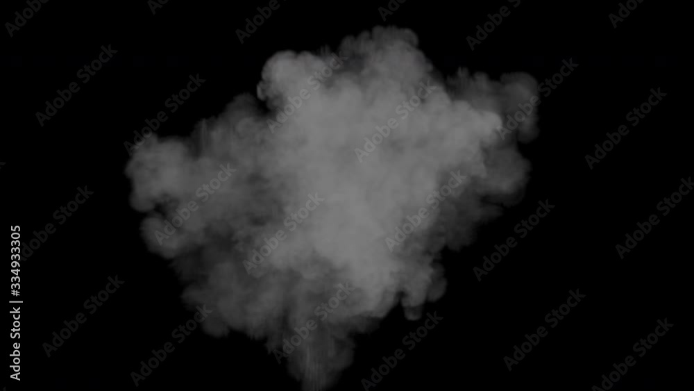 Smoke realistic on black background.Smoke white steam realistic with alpha channel. 3D rendering.Element footage. Place on footage or background. Easy to change color.