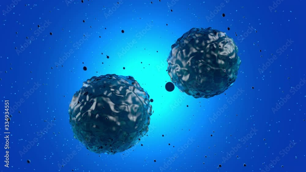 3D rendered animation, visualisation of the stem cell division process ...