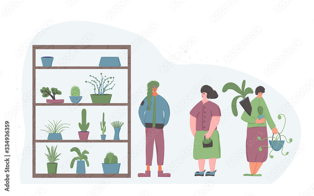 House plant lover concept Hand drawn vector flower House plant lover concept Hand drawn vector flower