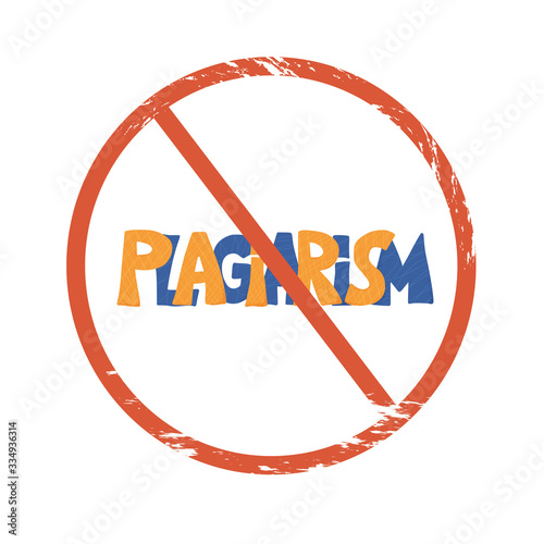 Plagiarism concept Vector hand drawn property text