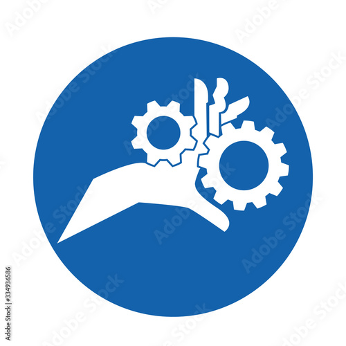 Crushing of hands sign vector design isolated on white background